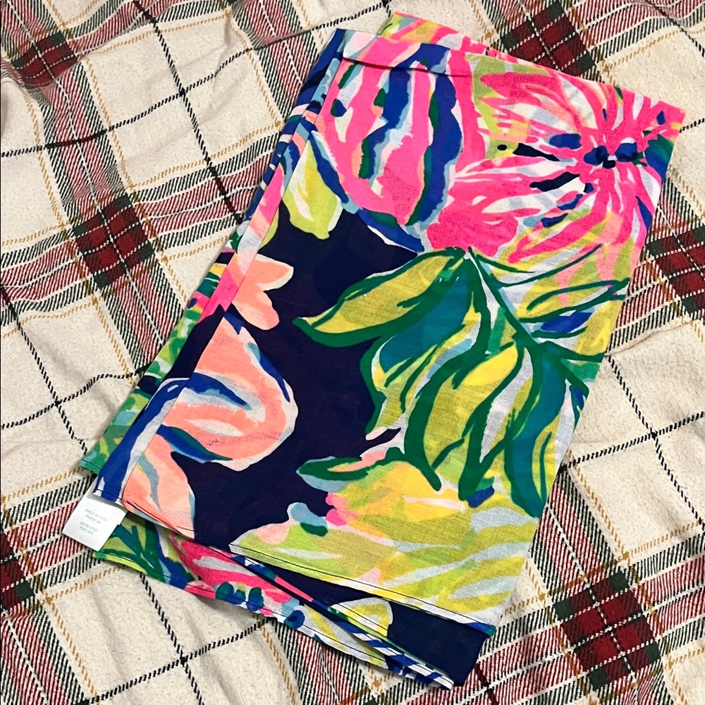 Bright Floral Navy Scarf